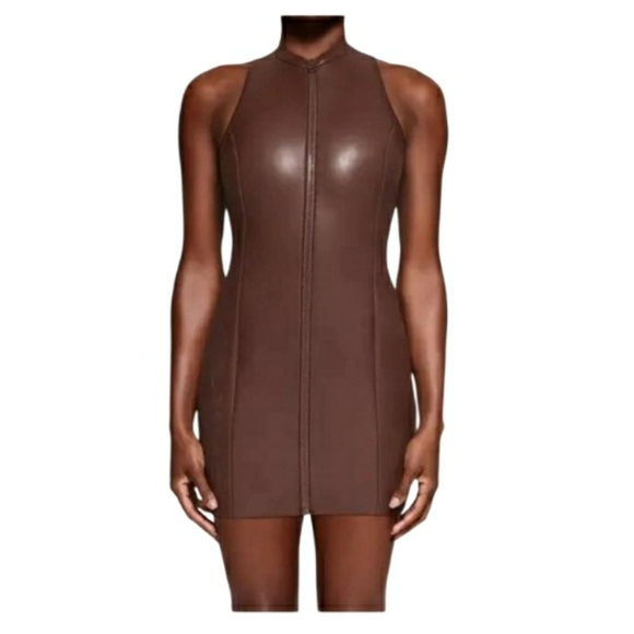 SKIMS Other - NWT SKIMS Rubberized Scuba Swim Mock Neck Dress- M